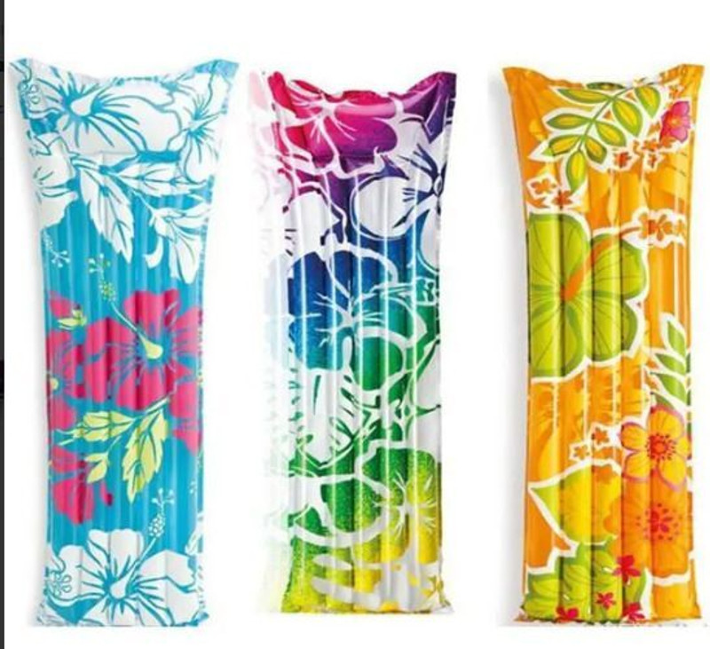 HornFlow PVC Floating Swimming (IND*6549) Water Bed Mat Inflatable Inflatable Swimming Mats(Multicolor)
