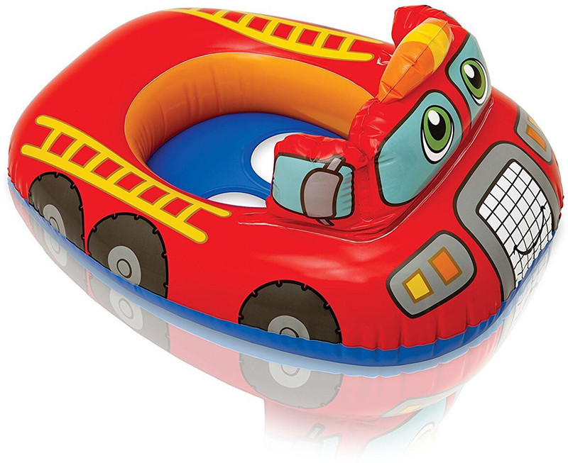 INTEX ® Original Inflatable Kiddie Floats (Fire engine) Inflatable Pool Accessory(Multicolor)