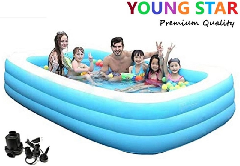 YOUNG STAR Premium 10*6 Big Adults & kids Family Swimming Pool ,Bath Tub,Water Pool Inflatable Swimming Pool, Inflatable Toy Pump, Pool Accessory(Blue)