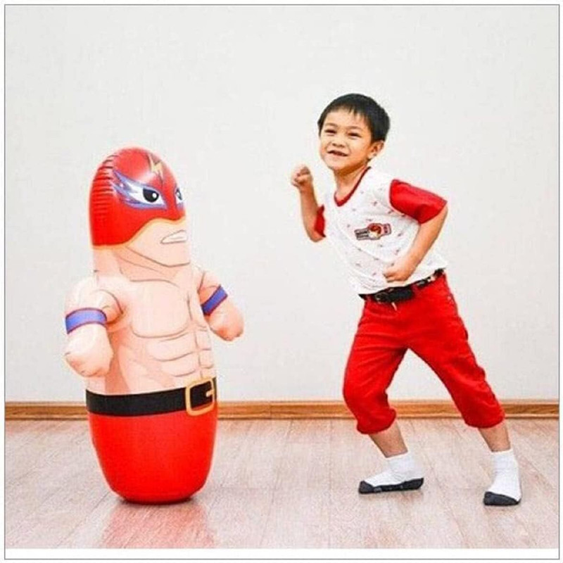 jorex mart Kids Inflatable Red Punching Bag Toy with Weighted Base Fun Boxing Toy for Kids Inflatable Inflatable Toy Pump(Blue)