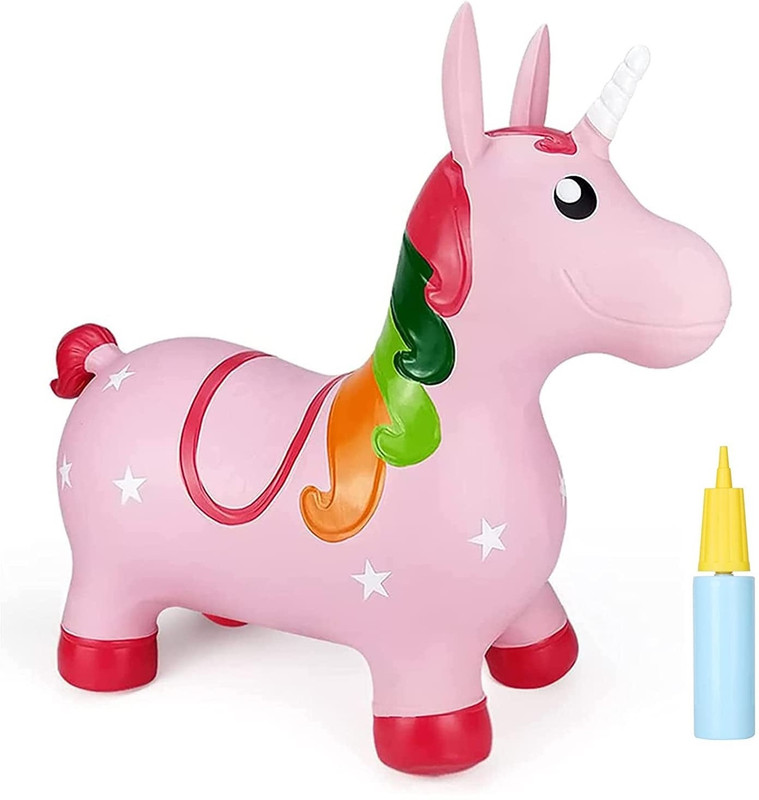 MY BABY LOVE A PERFECT CARE Horse Hopper Inflatable Hopping Plush Covered Inflatable Hoppers & Bouncer(Pink)