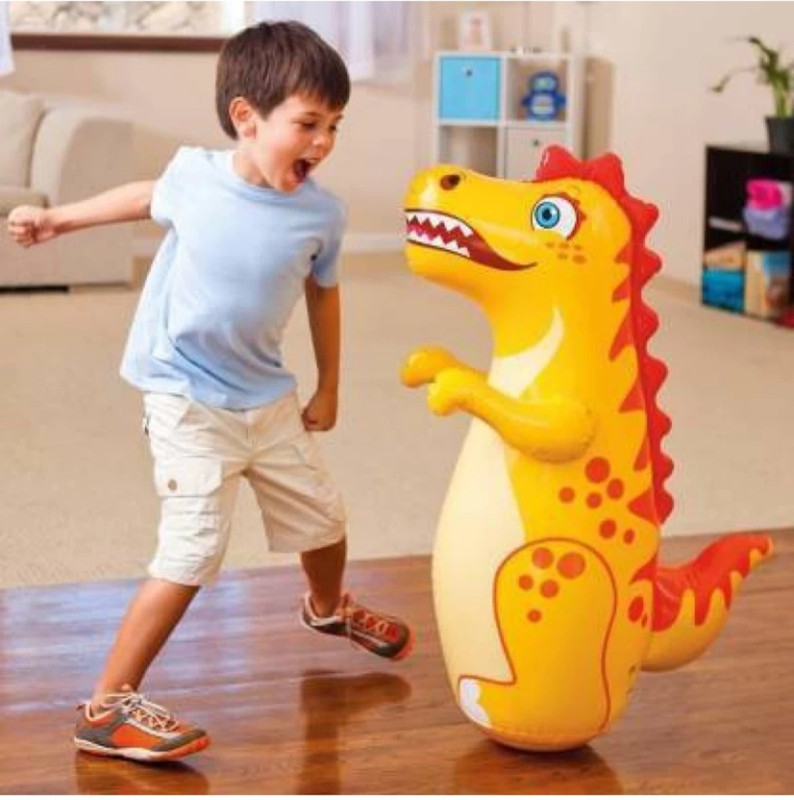 Veryke Playtime Dragon Shape 3-D Punching Hit Me Bag, Multi Color (Keep Water in Base) Inflatable HitMe Toys(Multicolor)