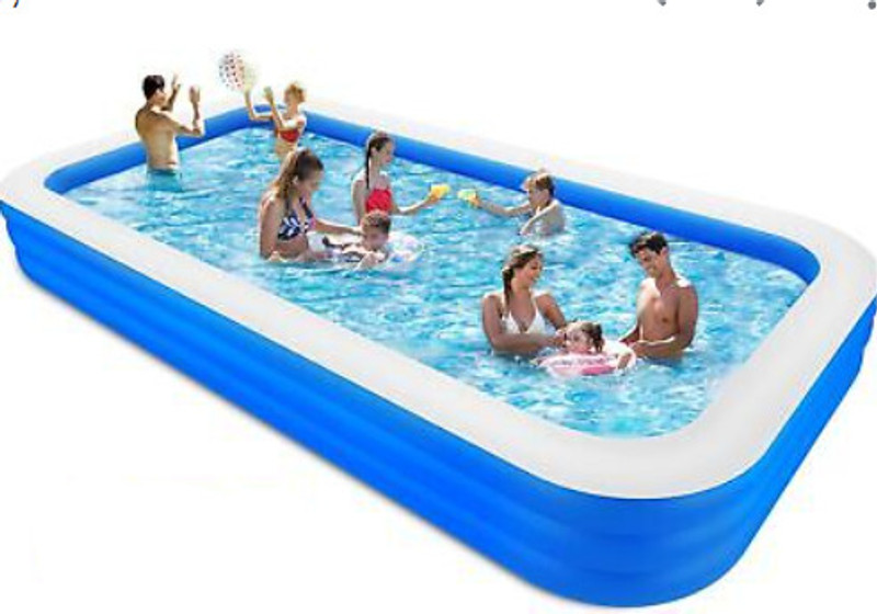 Tiny Tales Inflatable (IND*96) Pool Blue Rectangular Pool With Free Pump Inflatable Swimming Pool(Blue)