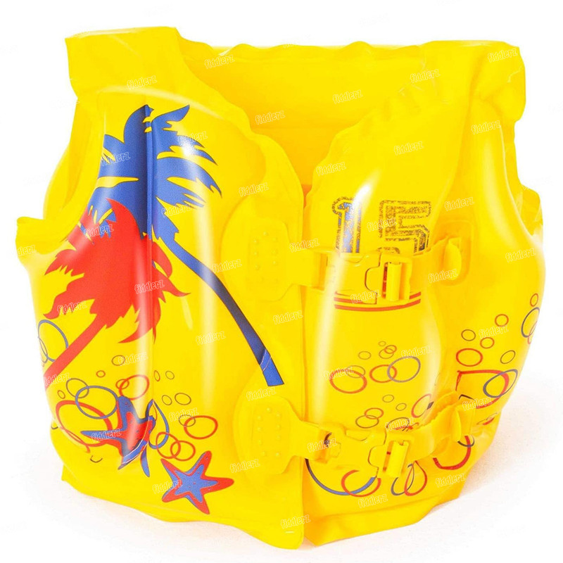FIDDLERZ Inflatable Swim Vest for Kids Swimming Jacket for Pool Beach Water Park Inflatable Swimming Vests(Yellow)