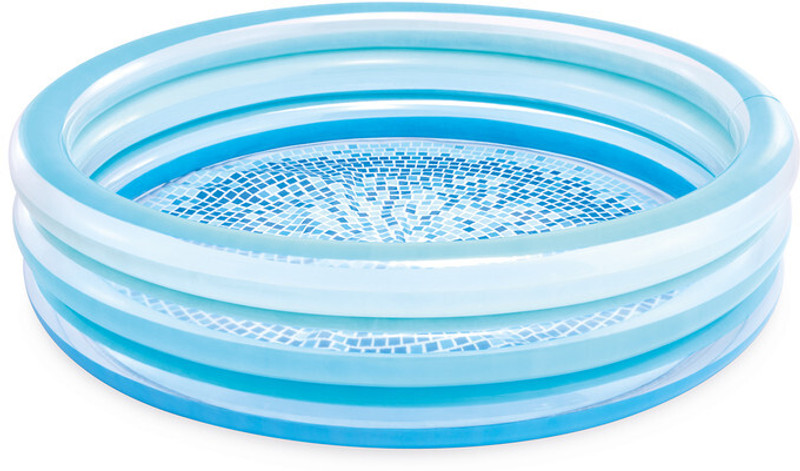 VWretails Blue Bliss Inflatable Splash Pool Round Kiddie Pool with Mosaic Tile Print Floor Inflatable Swimming Pool(Multicolor)