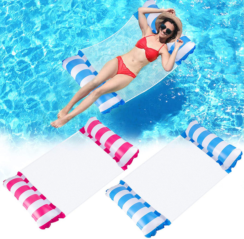 Remang 1pcs Water Swimming Float Bed Inflatable Pool Hammock for Adult with Air Pump Inflatable Swimming Mats, Pool Accessory, Swimming Pool, Swimming Safety Tube(Multi-pack)