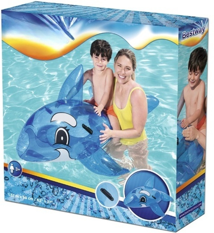KinderTales Inflatable (IND*9632) Transparent Whale Rider- Inflatable Swimming Pool(Multicolor)