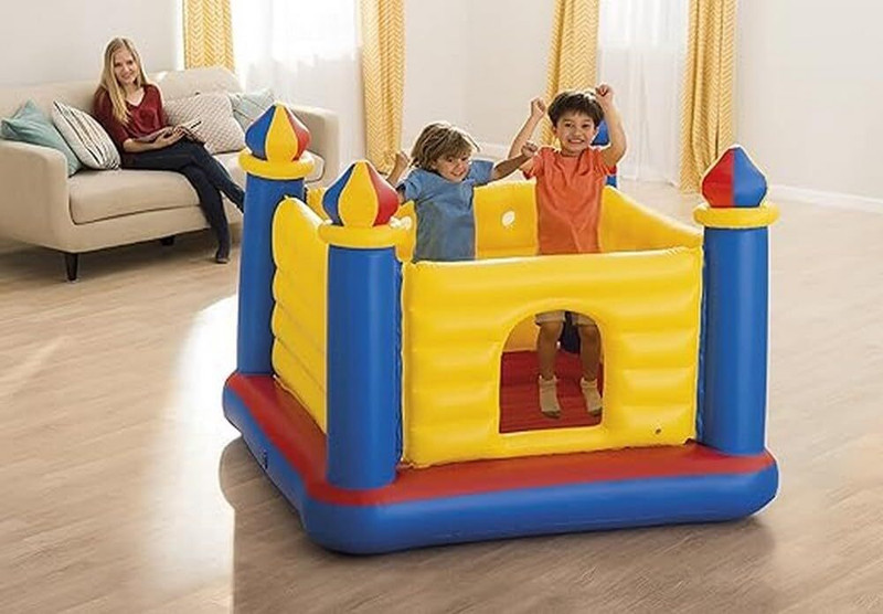 HornFlow Jump-O-Lene Ball Pit Castle Bouncer With Pump Inflatable Hoppers & Bouncer(Multicolor)