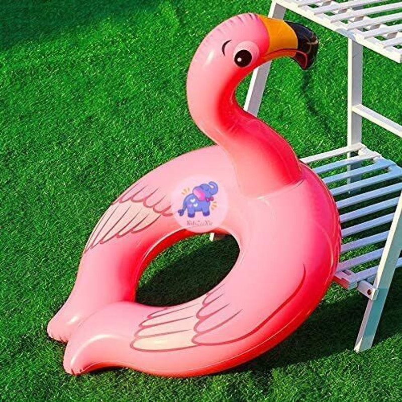 FLOSTRAIN Flamingo Split Animal Themed Inflatable Swimming Ring for Kids Inflatable Pool Accessory(Multicolor)