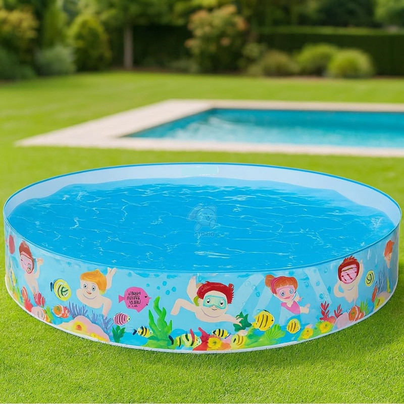 Kidz N Toys 6 Feet Kids Pool | Large Bathing Tub for Kids | Summer Water Fun Pool Toy Inflatable Swimming Pool(Multicolor)