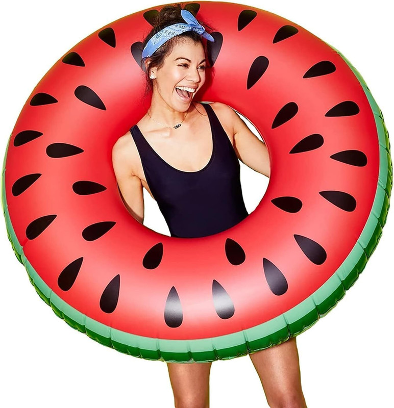 PRIMTREADS Watermelon Pool Floats for Kids Adults Inflatable Swimming Safety Tube(Multicolor)