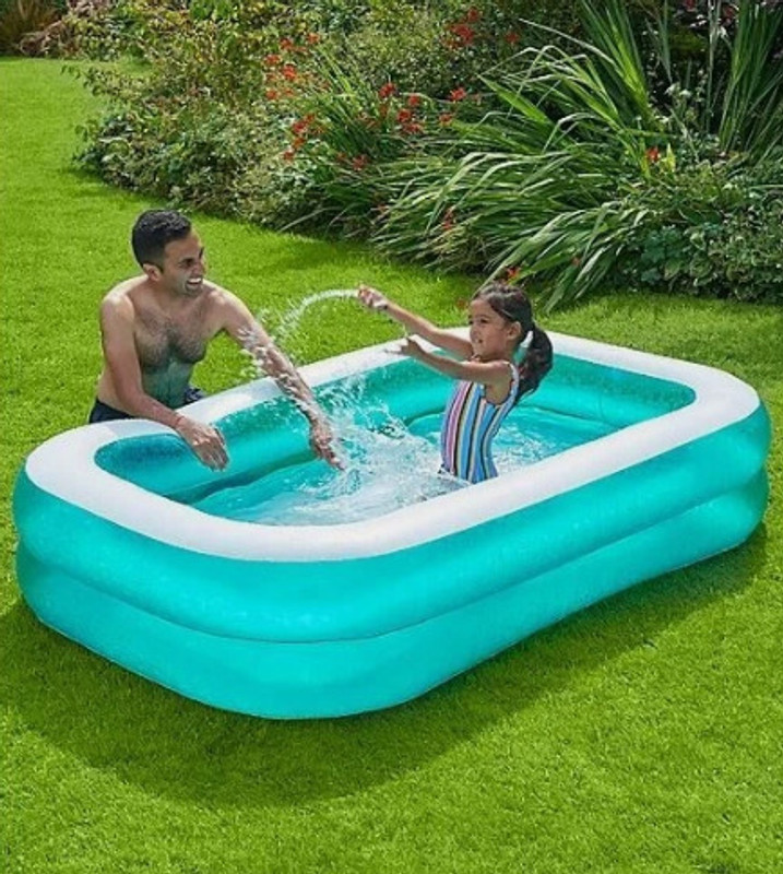 KiderTales Bestway Giant Rectangular (IND*7402)Swimming Pools Inflatable Swimming Pool(Multicolor)