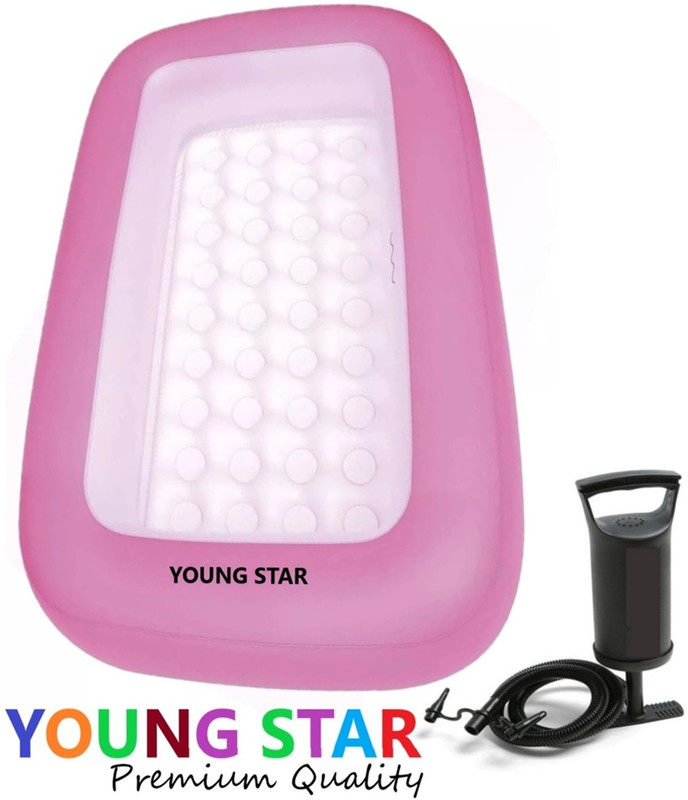 YOUNG STAR Pink Kids and children Swimming Pool & Bath Tub ,5 Feet Ractangular Inflatable Swimming Pool, Inflatable Toy Pump, Pool Accessory(Pink)