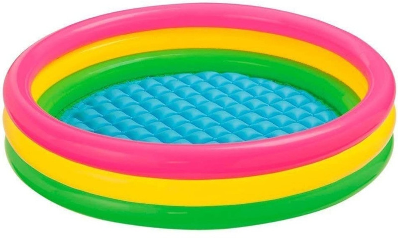 Mira Farmcraft Inflatable Round Swimming Pool Kids Bathing Mid Size 0 to 3 Years 3 feet Tubs Inflatable Swimming Pool(Multicolor)
