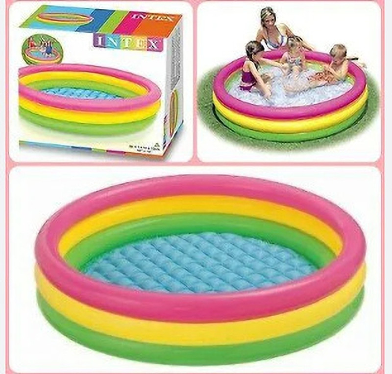 HornFlow 5 ft Inflatable swimming pool, for children rainbow With Free Pump Inflatable Swimming Pool(Multicolor)