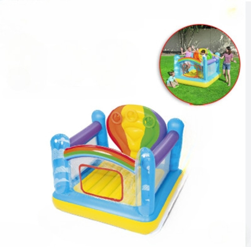 KinderTales Kids Toy Inflatable(IND*35478) Hot Air Balloon With Free Electric Pump Inflatable Hoppers & Bouncer(Multicolor)