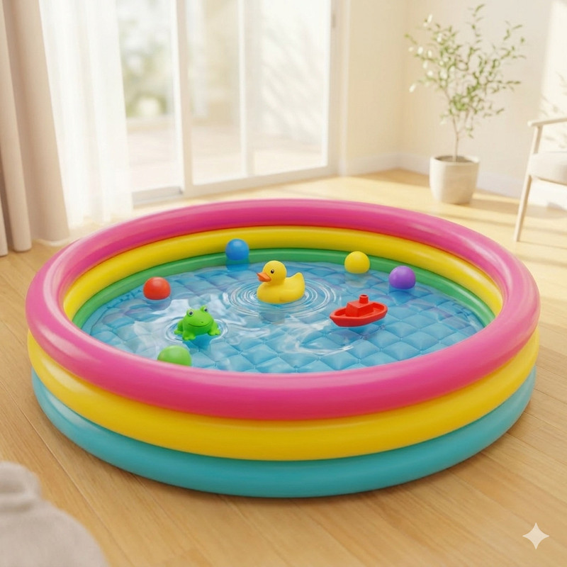 LIVORA 2ft Swimming Pool for kids Baby Bath Inflatable Tube Summer Water Play Children Inflatable Swimming Pool(Multicolor)