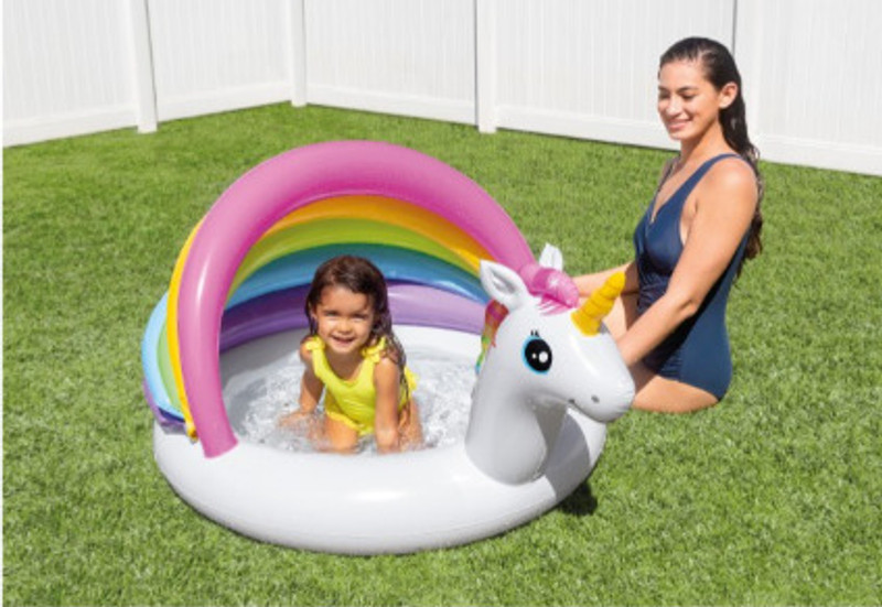 HornFlow Inflatable Mega (IND*5671) Unicorn Ride-On Adult Water Toy Swimming Pool Inflatable Swimming Safety Tube(Multicolor)
