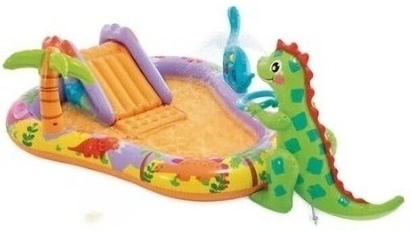 KinderTales Inflatable Pool Dinosaur(IND*98074) Play Center Inflatable Swimming Pool(Multicolor)