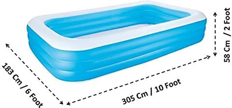 Vibgyor Products Swimming Pool Bath Tub for kids Adult Indoor & Outdoor Use Inflatable Swimming Safety Tube(Light Blue, White)