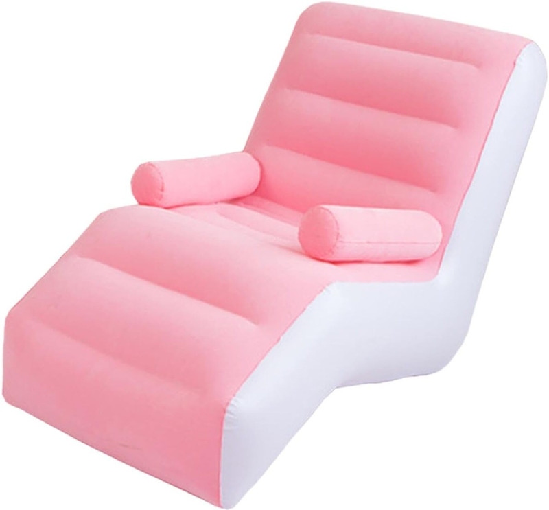 RAAGMANSAA Inflatable Pink Lounge Chair with Armrest & Footrest for Kids and Adults Inflatable Arm Floating Bands(Pink)