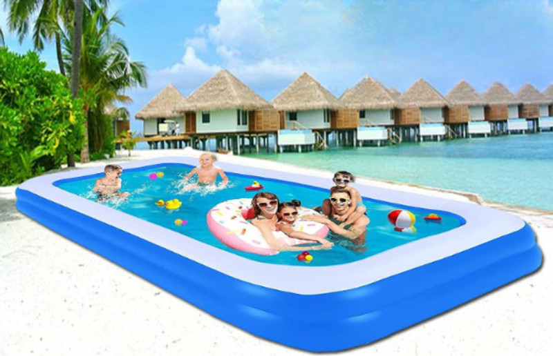 Tiny Tales Summer Swimming Bath Tub(IND*96503) Rectangle Shape Inflatable Swimming Pool(Blue)