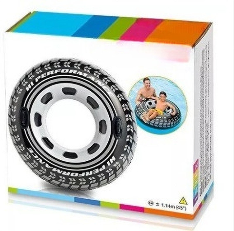 KindreTales 36" Inches Monster Swimming Pool Tire Ring Tube Float Radial New Inflatable Swimming Safety Tube(Black)