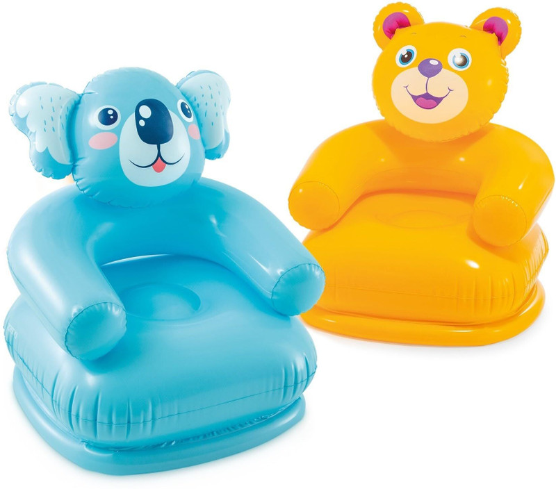 VWretails Kids Inflatable Animal Bear & Koala Design Soft & Fun Chair for Toddlers Inflatable Sofa/ Chair(Yellow, Blue)