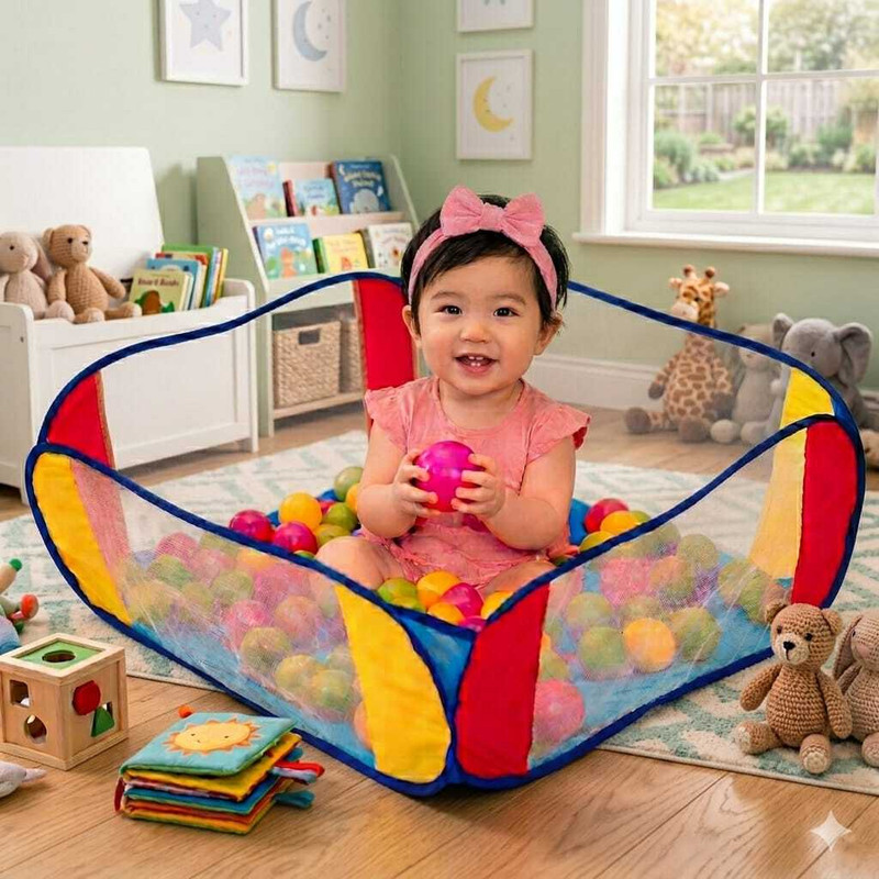 Tiny Tales Ball Pool for Kids(IND*211) Ball Pit Foldable Inflatable Ball Pits(Multicolor)