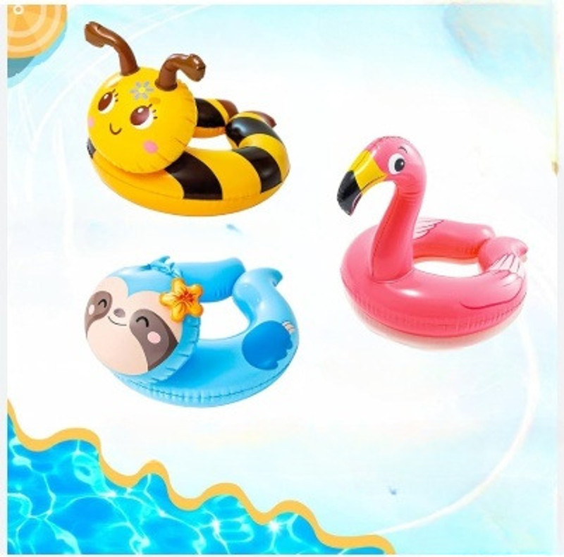 Intelligent Inflatable Swimming Pool Beach Float Ring(IND*3216) Toy Inflatable Swimming Safety Tube(Multicolo)