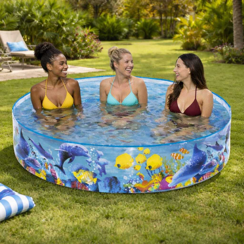 KinderTales Swimming Pool for Kids(IND*75674) Without Air Home Garden Inflatable Swimming Pool(Multicolor)