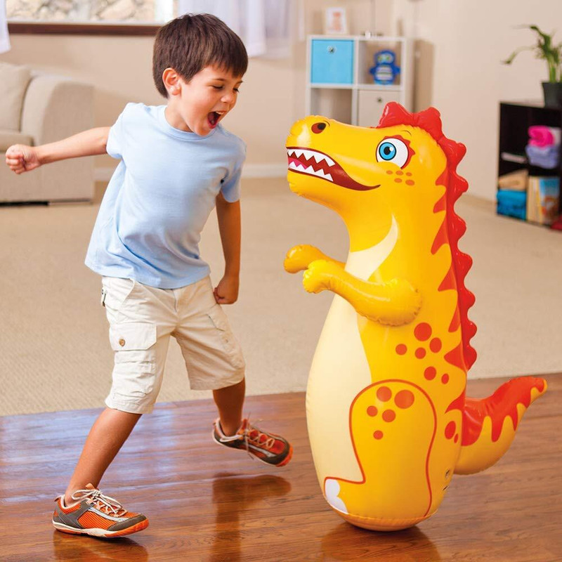 yashvi fashion INTEX Inflatable Bop Bag Dinosaur Punching Hitme Toy for Kids Indoor-Outdoor Fun Inflatable HitMe Toys(Yellow)