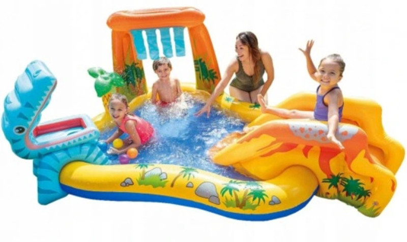 HornFlow Intex Kids Dinosaur Spray Water with Swimming Pool With Free Pump Inflatable Swimming Pool(Multicolor)