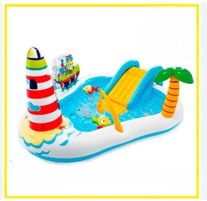 Intelligent Fishing Fun Play Kids Portable Swimming Pool With Free Electric Pump Inflatable Swimming Pool(Multicolor)