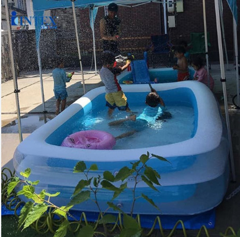 HornFlow Dinoland Play Center Inflatable Pool Portable Pool With Free Pump Inflatable Swimming Pool(Multicolor)