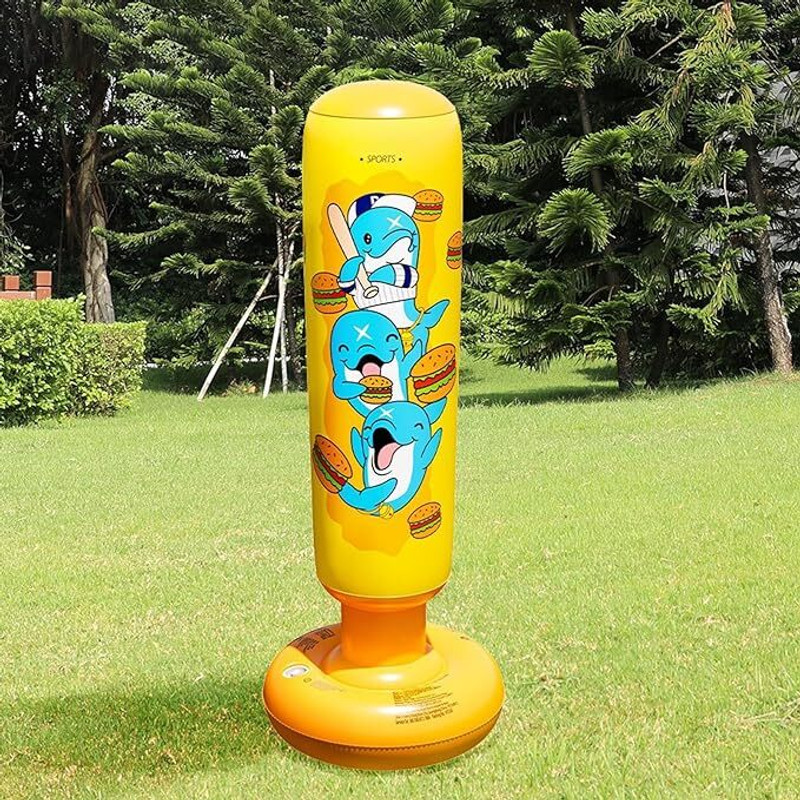 bosig mart Dolphin printed inflatable punching bag for kids fitness training toy Standing Bag(medium, 120 cm)