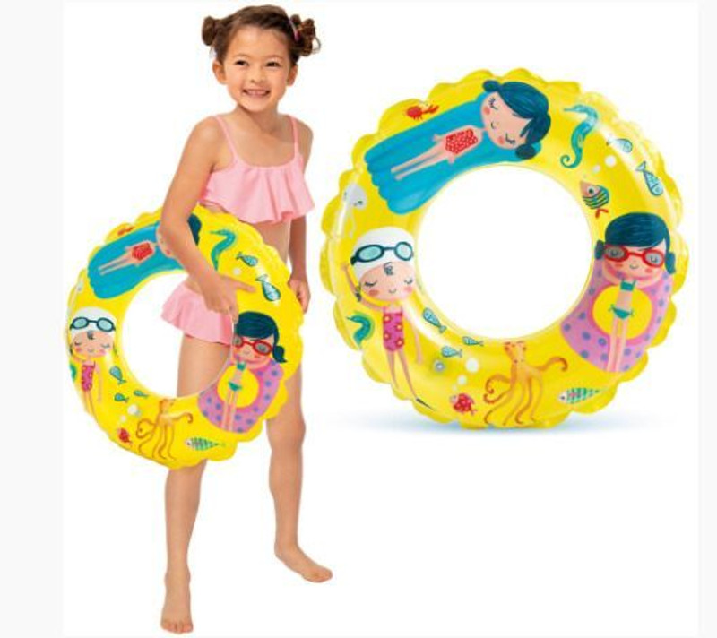 KinderTales Swimming Pool Fun Transparent Rings for (IND*32016) Kids Inflatable Swimming Safety Tube(Multicolo)
