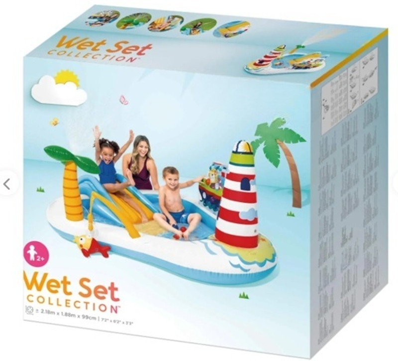 KinderTales Water Pool (IND*9031) Inflatable Fun for Kids With Free Electric Pump Inflatable Swimming Pool(Multicolor)