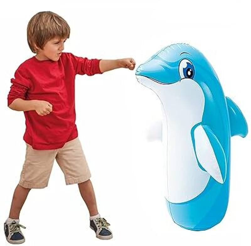 NAVRANGI Kids Inflatable Toy Water Filled Base Inflatable HitMe Toys Inflatable HitMe Toys(DOLPHIN)