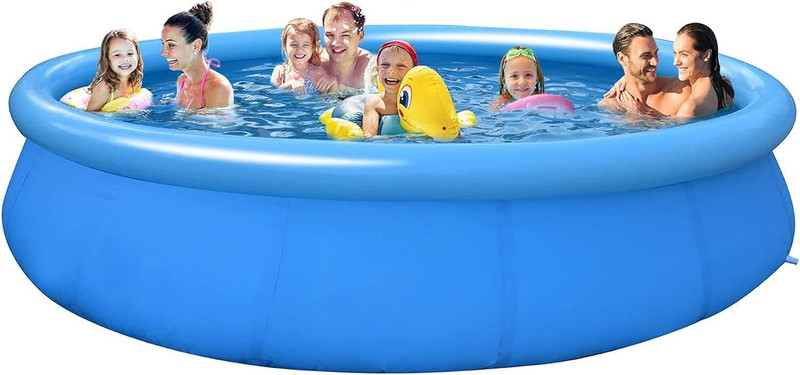 KinderTales Inflatable Easy Set Swimming Pool (28132_12ft) with 530 GPH Inflatable Swimming Pool(Multicolor)