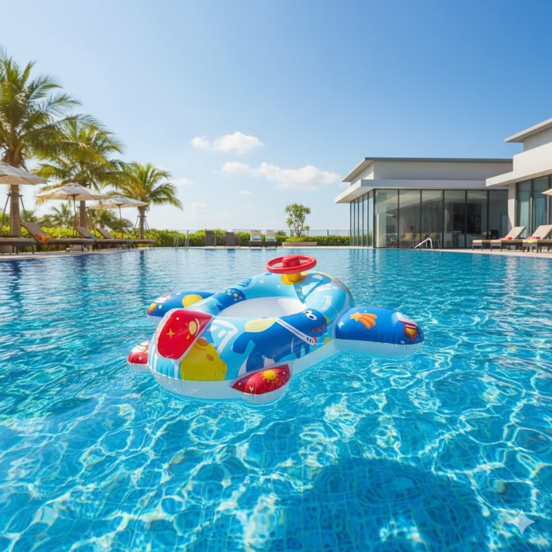 AASTIK SALES Car Swimming Ring for Kids Baby Swimming Tube Safe Anti-flip PVC Materials Inflatable Swimming Safety Tube(Blue)