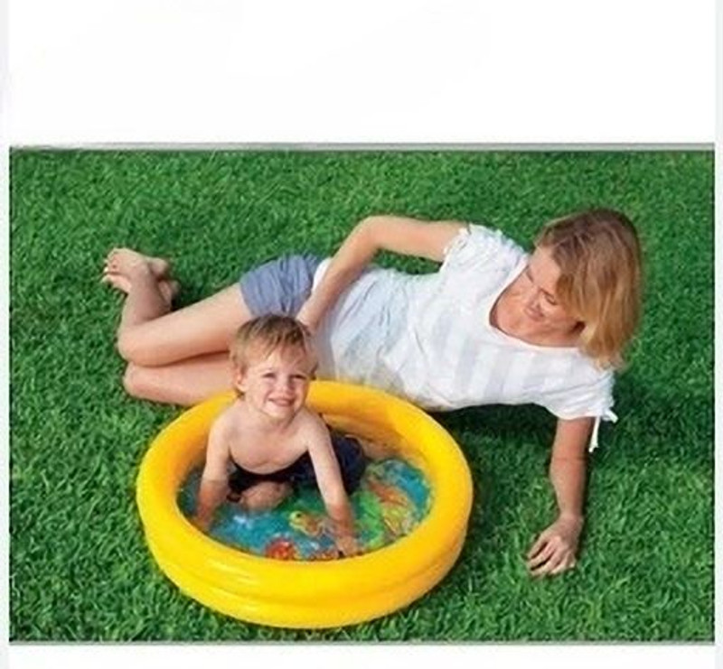 KinderTales PVC Inflatable Baby Bath Tub Soft (IND*900362) Feature Kids Inflatable Swimming Pool(Multicolor)