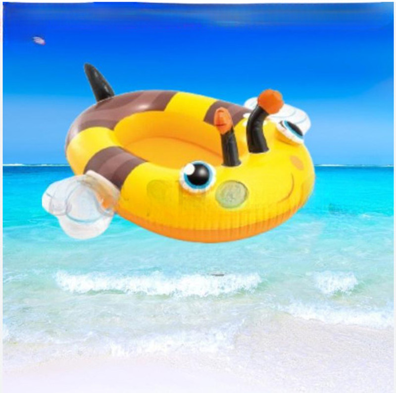 KinderTales Swimming Pool Float Toddler (IND*85) Raft Boat Inflatable Swimming Safety Tube(Yellow)