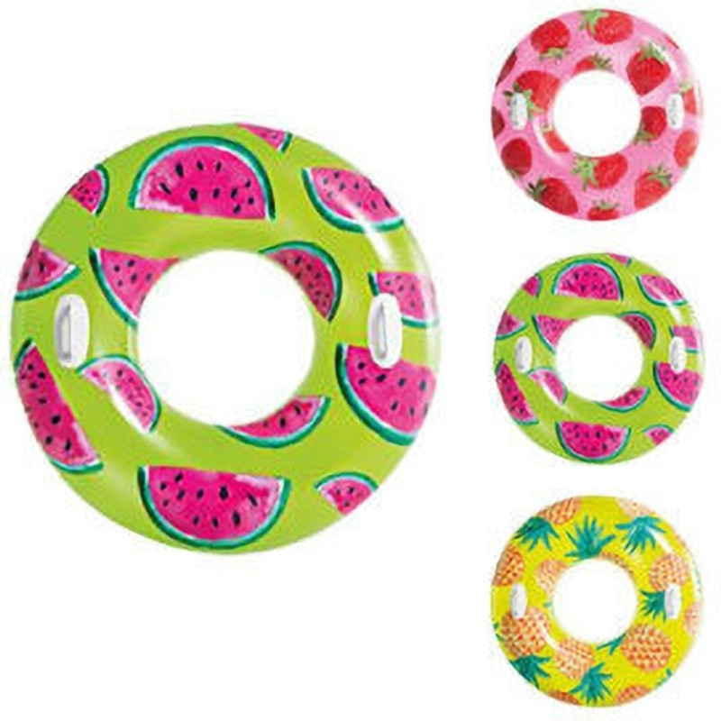 Tiny Tales Fruit Swimming Ring with Handle Inflatable (IND*74072) Life Ring Inflatable Swimming Safety Tube(Multicolor)