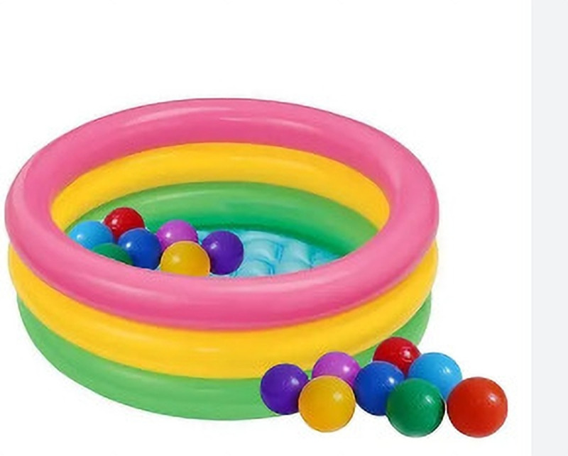 KinderTales 3Feet Summer Special Inflatable Kid Swimming Pool, Baby Bath With Free Pump Inflatable Swimming Pool(Multicolor)