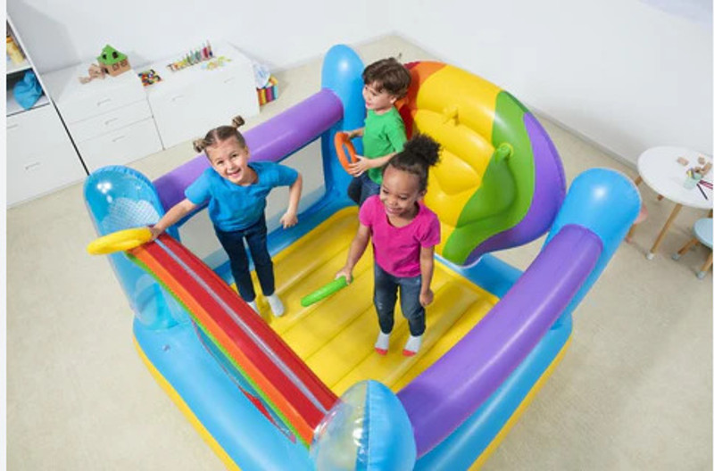 Intelligent Kids Toy Amusement Indoor Inflatable(IND*39978) With Free Electric Pump Inflatable Hoppers & Bouncer(Multicolor)