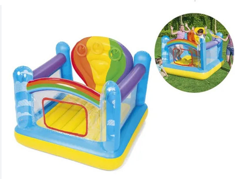 Intelligent Bestway Inflatable Bouncy(IND*39971) Castle Hot Air With Free Electric Pump Inflatable Hoppers & Bouncer(Multicolor)