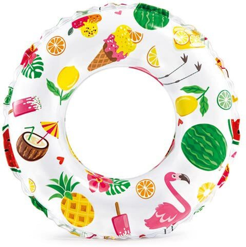 ZAKHEE 24Inch Inflatable Swimming Ring for Kid,Multicolor Cartoon Print Pool Float Tube Inflatable Swimming Pool(Multicolor)