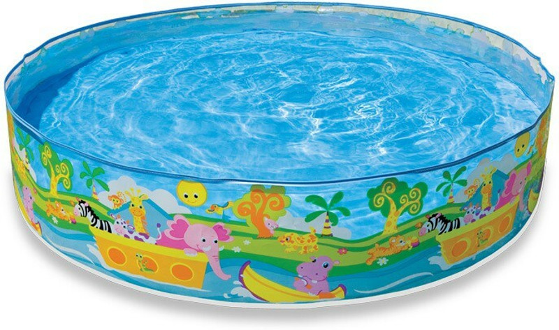 ECOM BHARAT Happy Animals Clearview Snap Set Pool Inflatable Swimming Pool(Multicolor)