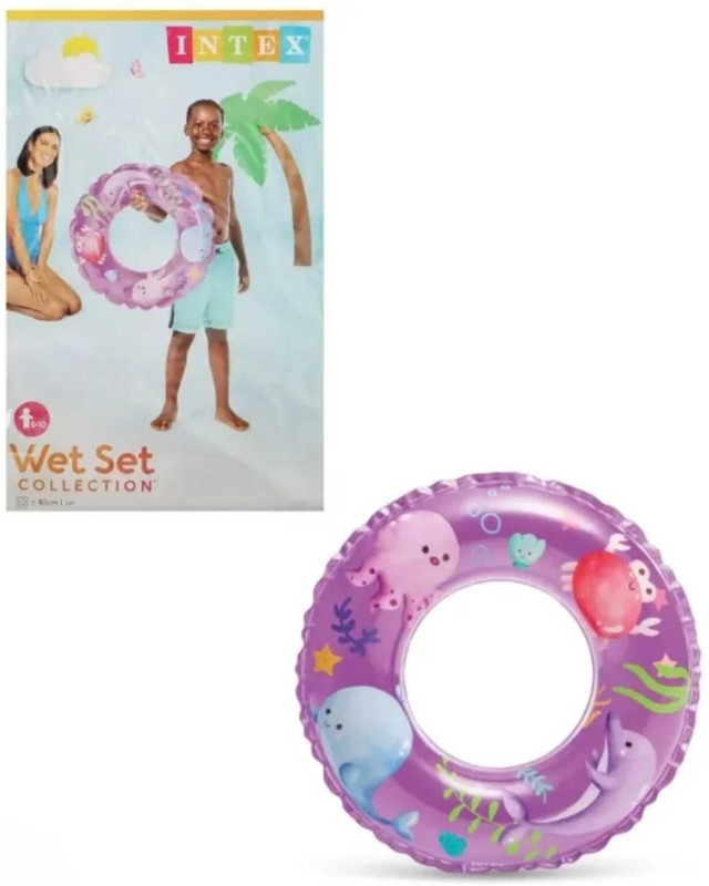 HAPPY CHAPPIE Wet Set Collection Swimming Ring for Kids (6-10 Years, 61 cm) Inflatable Swimming Safety Tube(MUITI COLOURS)